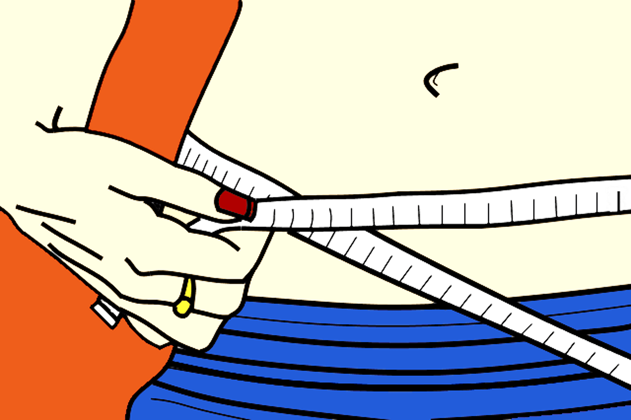 Measuring belly fat drawing