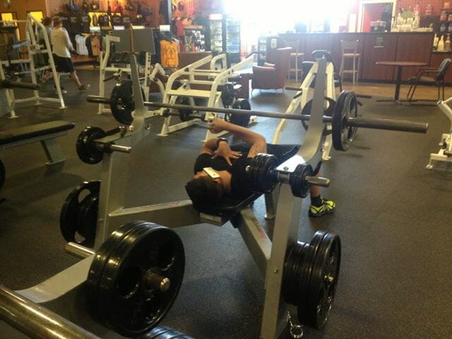 Man resting in a gym