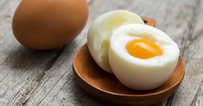 Boiled egg on the table