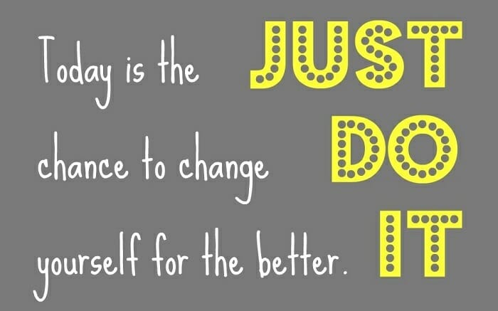 Just do it motivational quote on a gray background