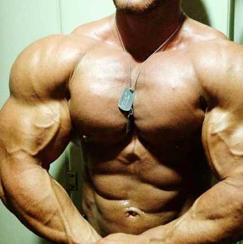 Man showing his muscles