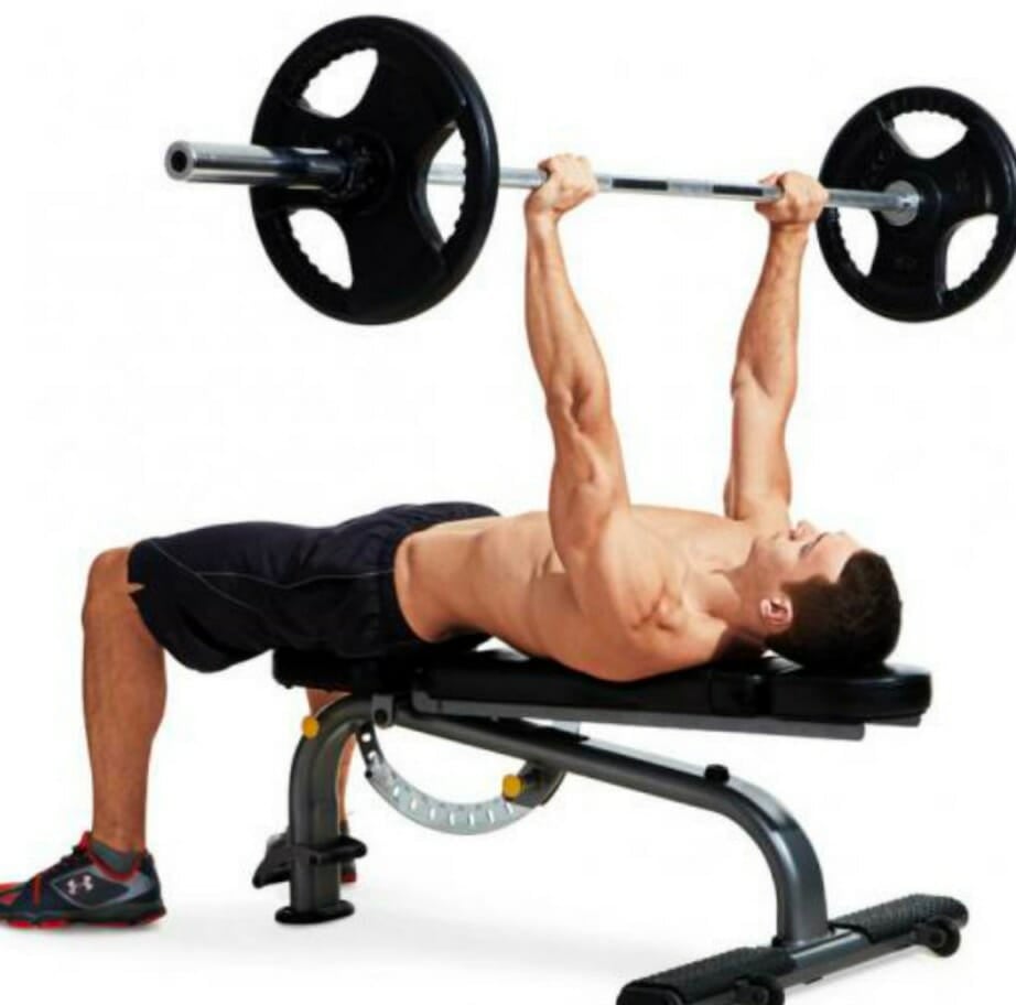 man doing chest press
