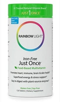 Rainbow Light Just Once vegan multivitamins