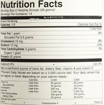 nutrition facts