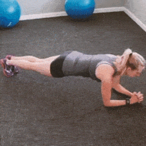 A woman doing a plank hold