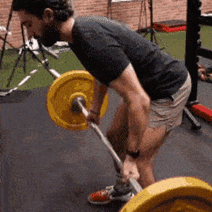 A person doing an Underhand Barbell Row