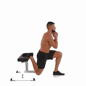 Man doing a bulgarian split squat