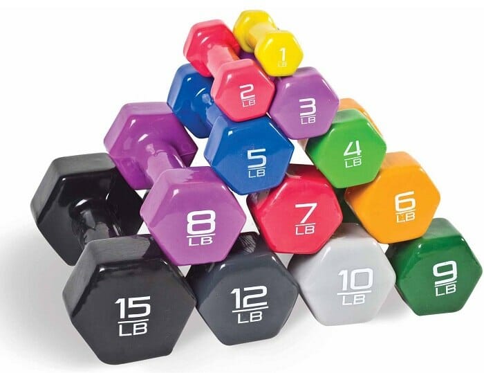 Colorful dumbbells