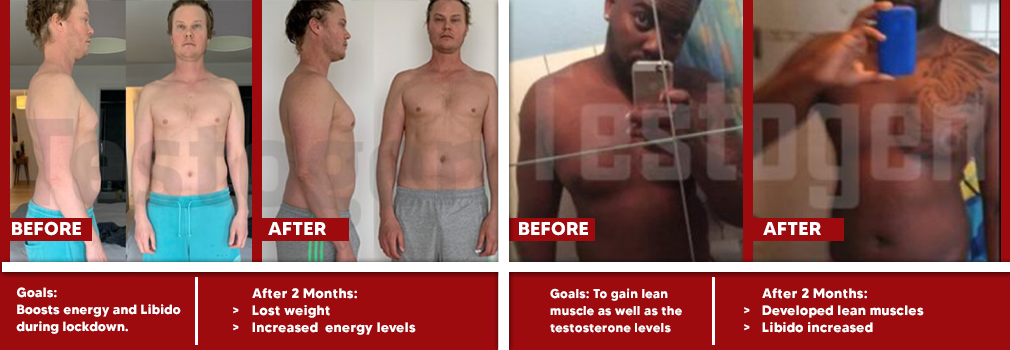 Testimonial Images before and after Testogen use