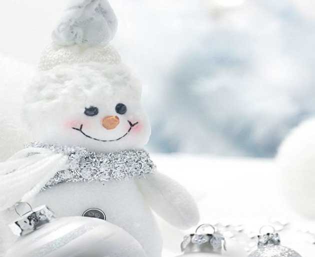 Pretty little snowman made of Christmas decoration