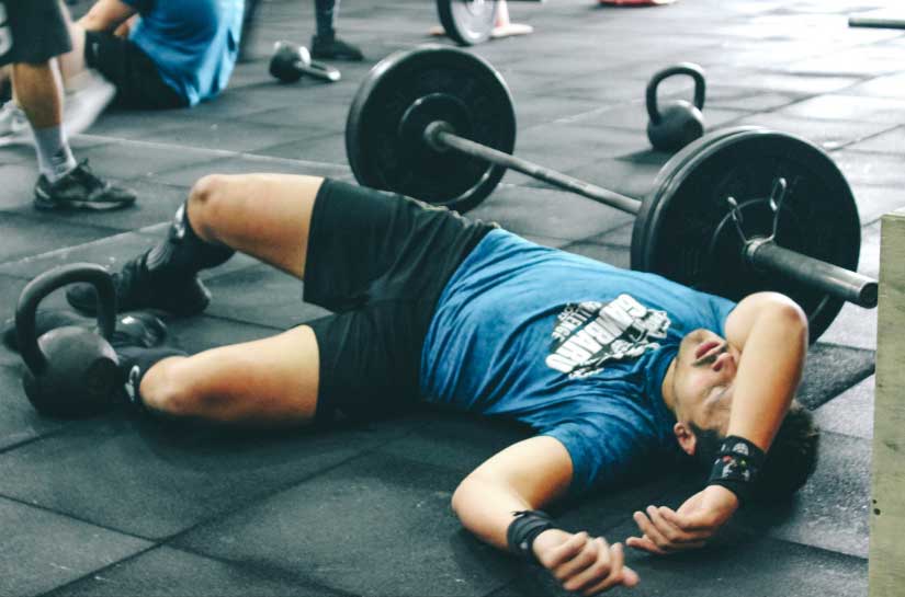 sleeping on gym