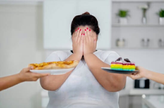 Woman avoiding food