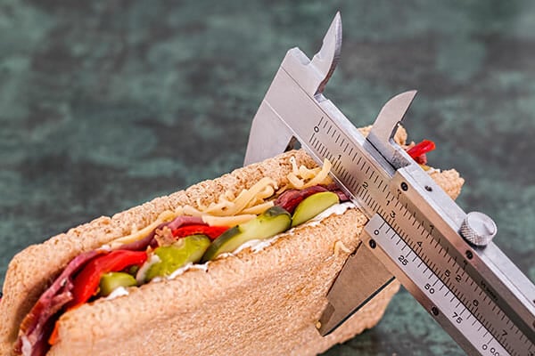 Sandwich being measured
