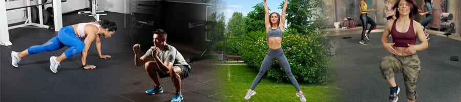 men and women working out with HIIT