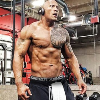 Dwayne Johnson working out