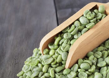 green coffee bean with chlorogenic acid