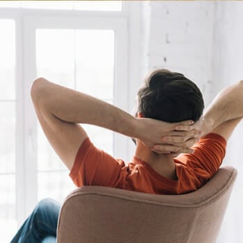 A person at home relaxing