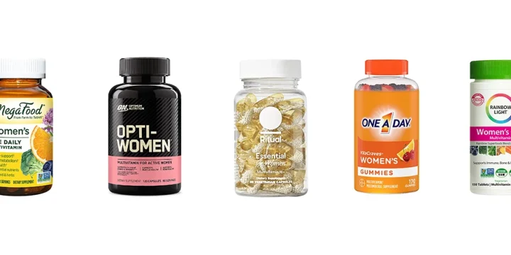 A line up image of best multivitamins for women