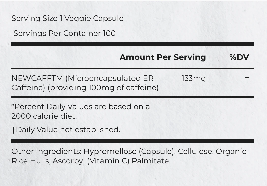 Supplement Facts of Genius Coffee