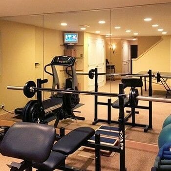 A home gym full of equipment