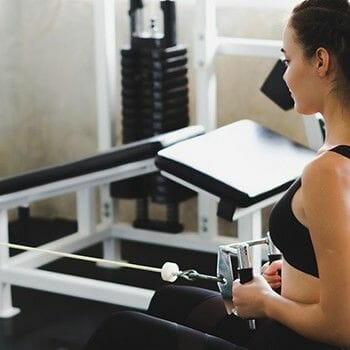 Woman at the gym working out