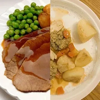 A comparison image of ready-made and ready to cook food