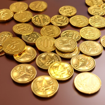 Couple of gold coins on a table