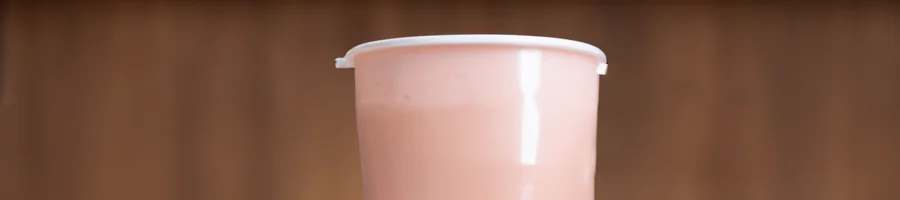 plastic cup with protein shake