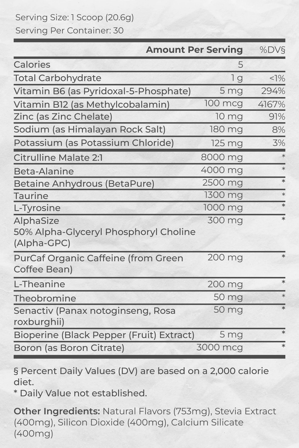 Supplement facts of Transparent Labs BULK