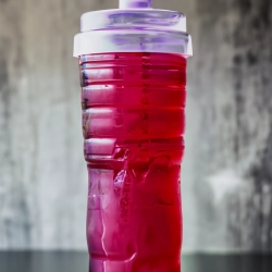 A pre-workout drink in a shaker bottle