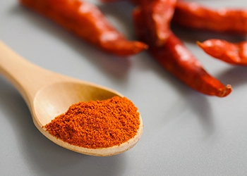 Chili powder extract on a spoon