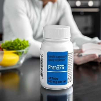 Phen375 on top of a kitchen table