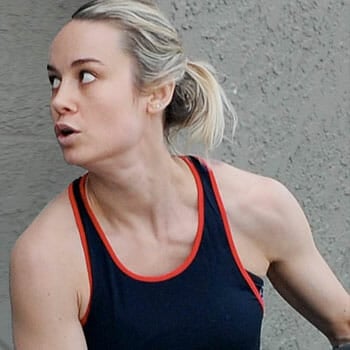Brie Larson at the gym working out
