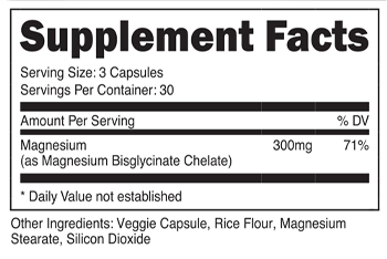 Supplement Facts of Transparent Labs Magnesium Bisglycinate