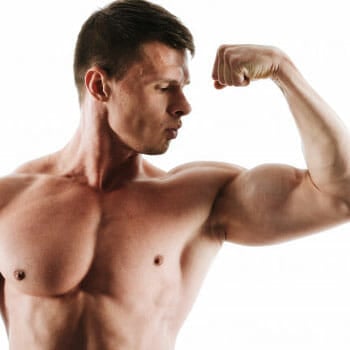 man showing biceps