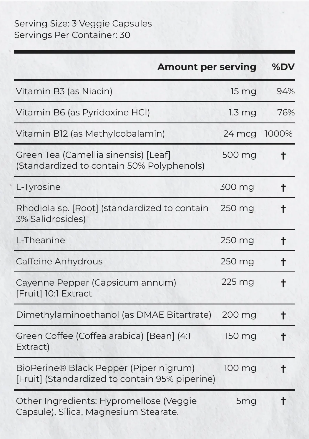 Supplement Facts of Prime Shred