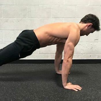 man doing plank ups