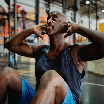 man doing sit ups