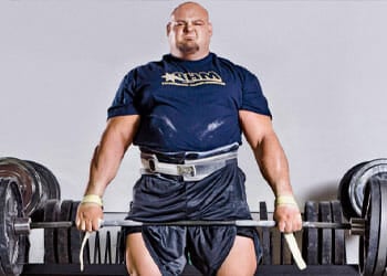 brian shaw working out with a deadlift