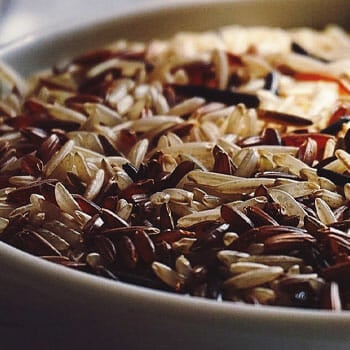 brown rice grains