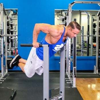 man doing chest dips