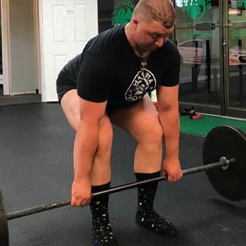 A person doing a deadlift