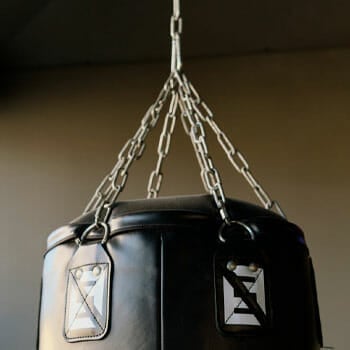 a hanging punching bag