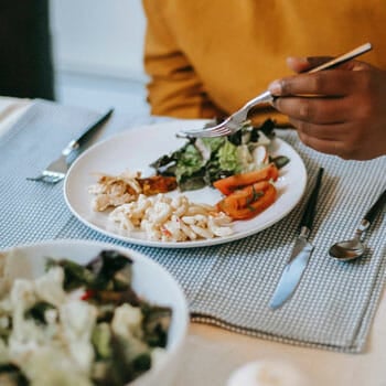 person eating on a plate