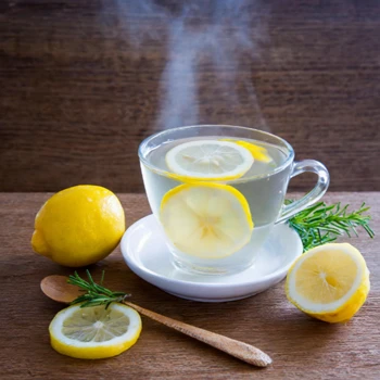 Cup of hot water with lemon