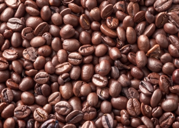 A top view of coffee beans