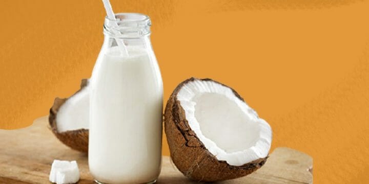 A coconut milk on bottle