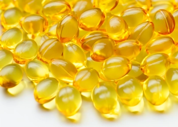 A top view of fish oil supplement