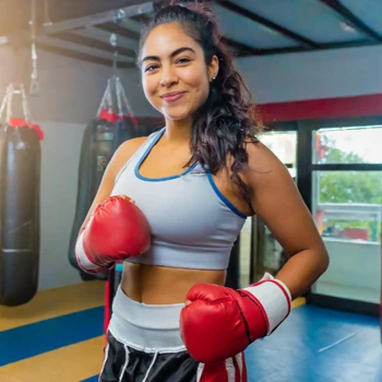 Female Boxer on a boxing gym