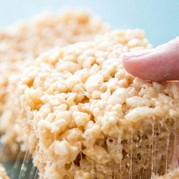 A person making homemade rice krispies